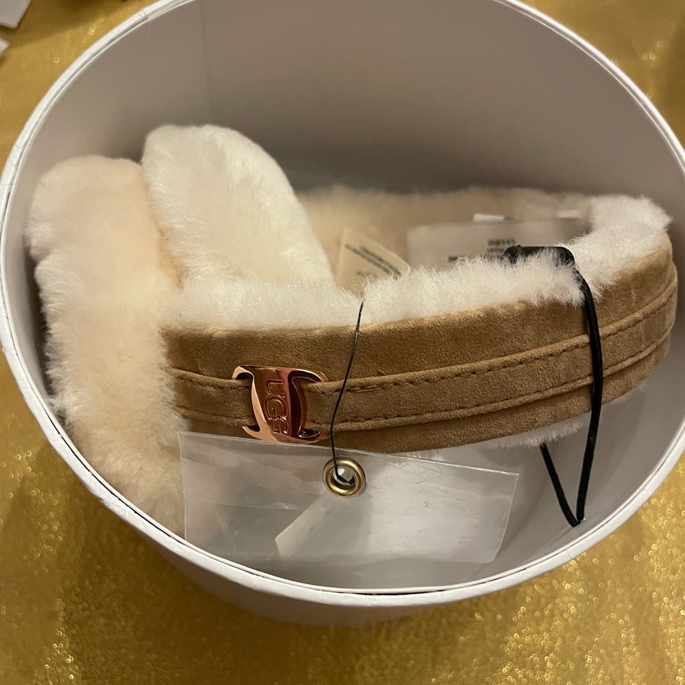 UGG Tan and Cream Shearling Headband